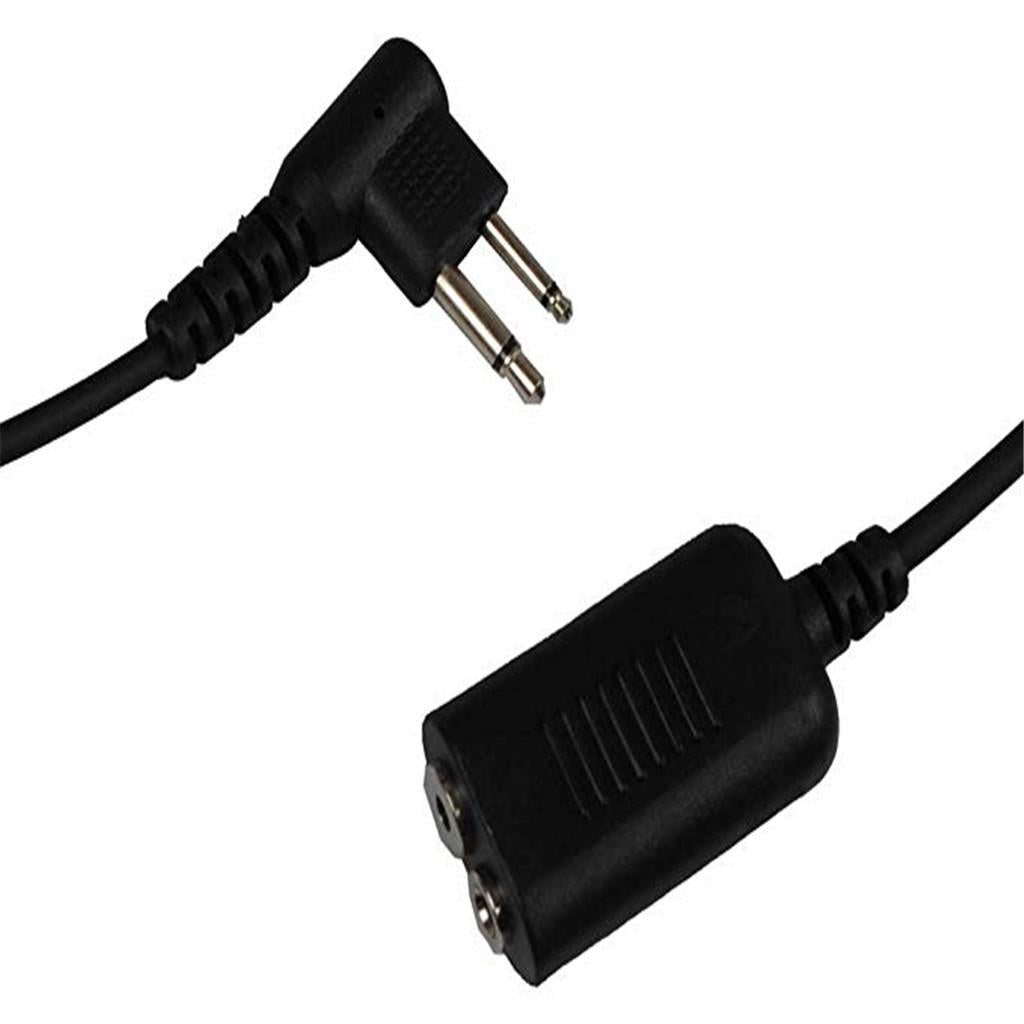 2 Pin Speaker Mic Microphone Earpiece Extension Cable for Two Way Radio