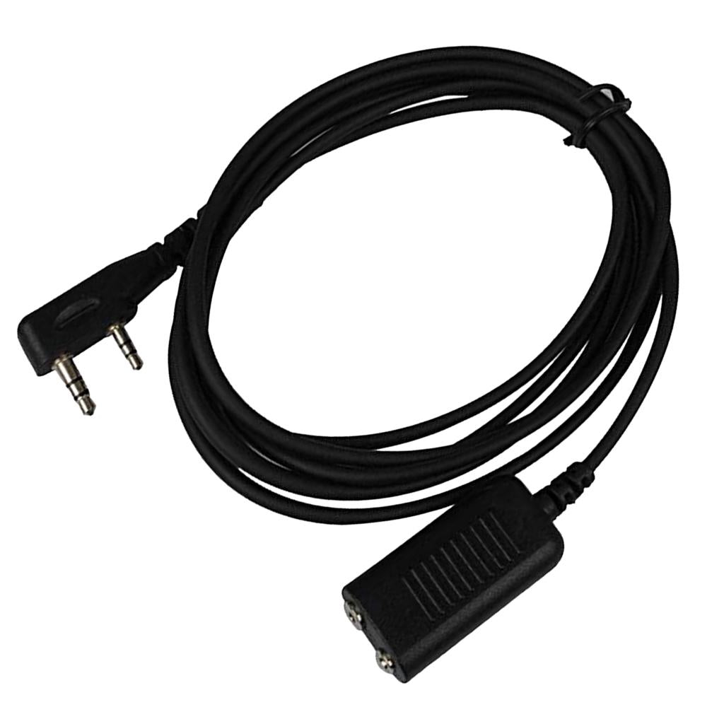 2 Pin Speaker Mic Microphone Earpiece Extension Cable for Two Way Radio