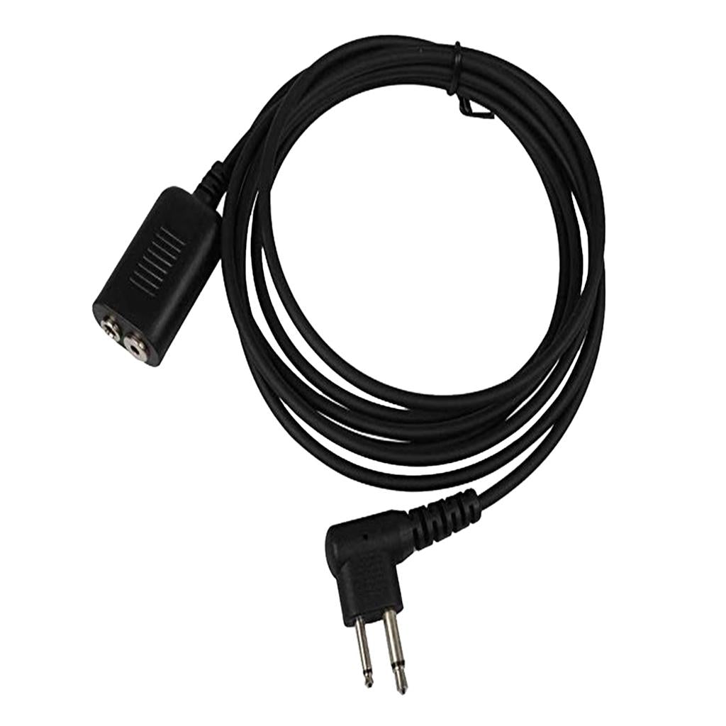 2 Pin Speaker Mic Microphone Earpiece Extension Cable for Two Way Radio