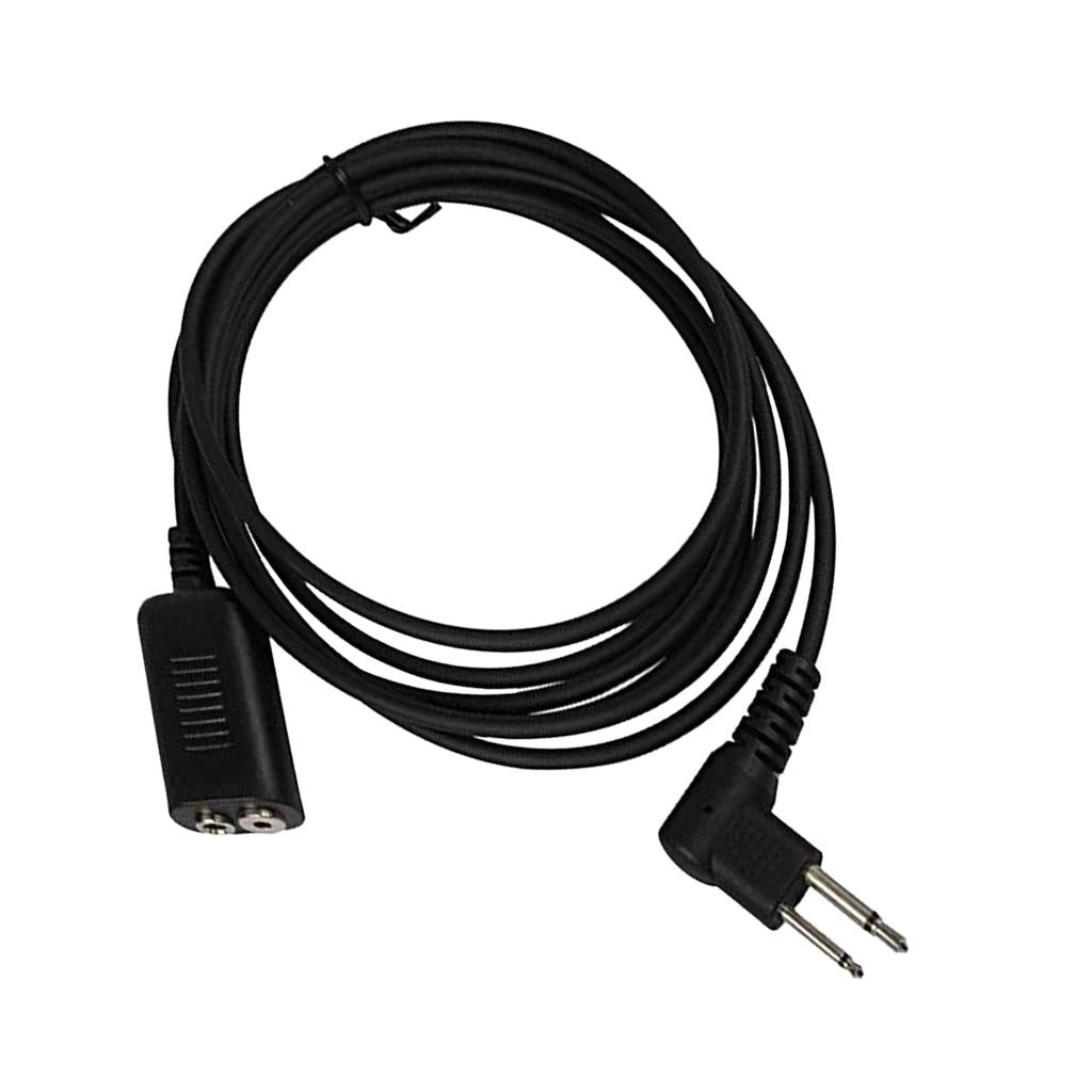 2 Pin Speaker Mic Microphone Earpiece Extension Cable for Two Way Radio