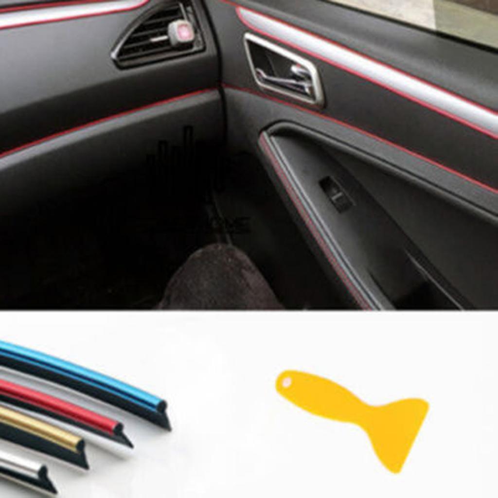 DIY Car Interior Decor Door Moulding Styling Strip Trim Decals Line silver