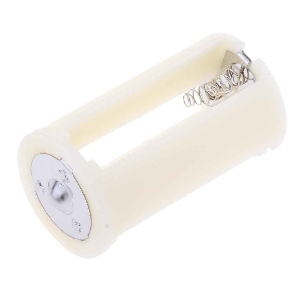 1.5V Parallel Battery Converters Adapter Case LR20 3 AA to D Type White