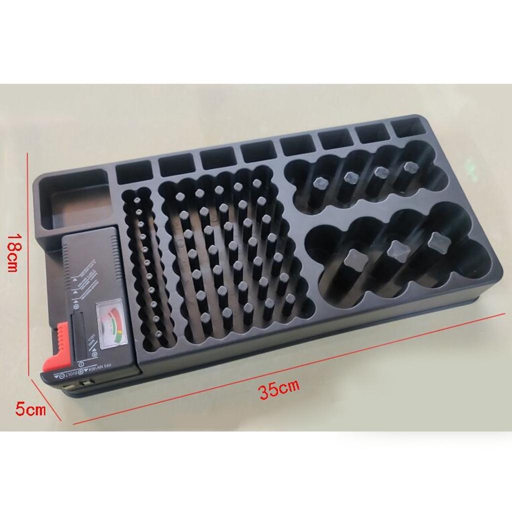 Battery Storage Organizer Box Battery Tester Kit for AAA/AA/9V/C/D Batteries