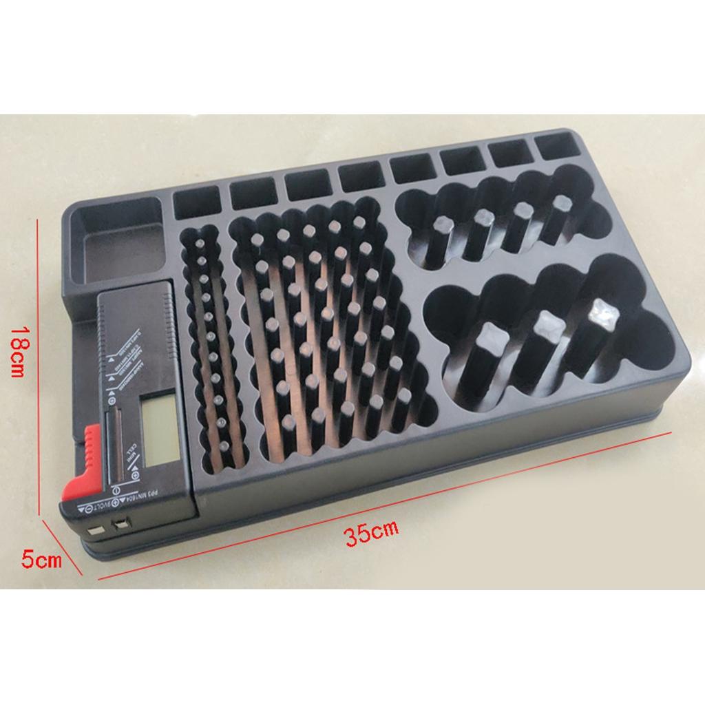 Battery Organizer and Tester Removable 110Pieces for AAA/AA/9V/C/D Batteries