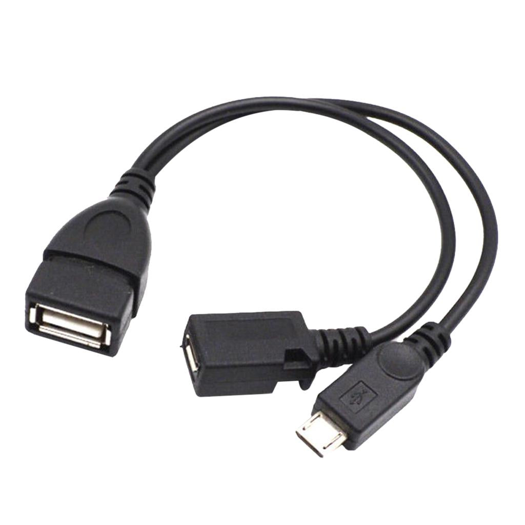 3xMicro USB Male to USB Female Host OTG Cable + Micro USB Adapter Y Splitter