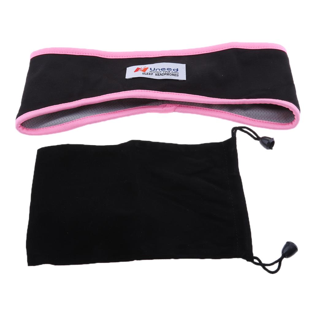 Comfortable Noise Cancelling Wired Sleep Headphones Eye Mask with Bag pink