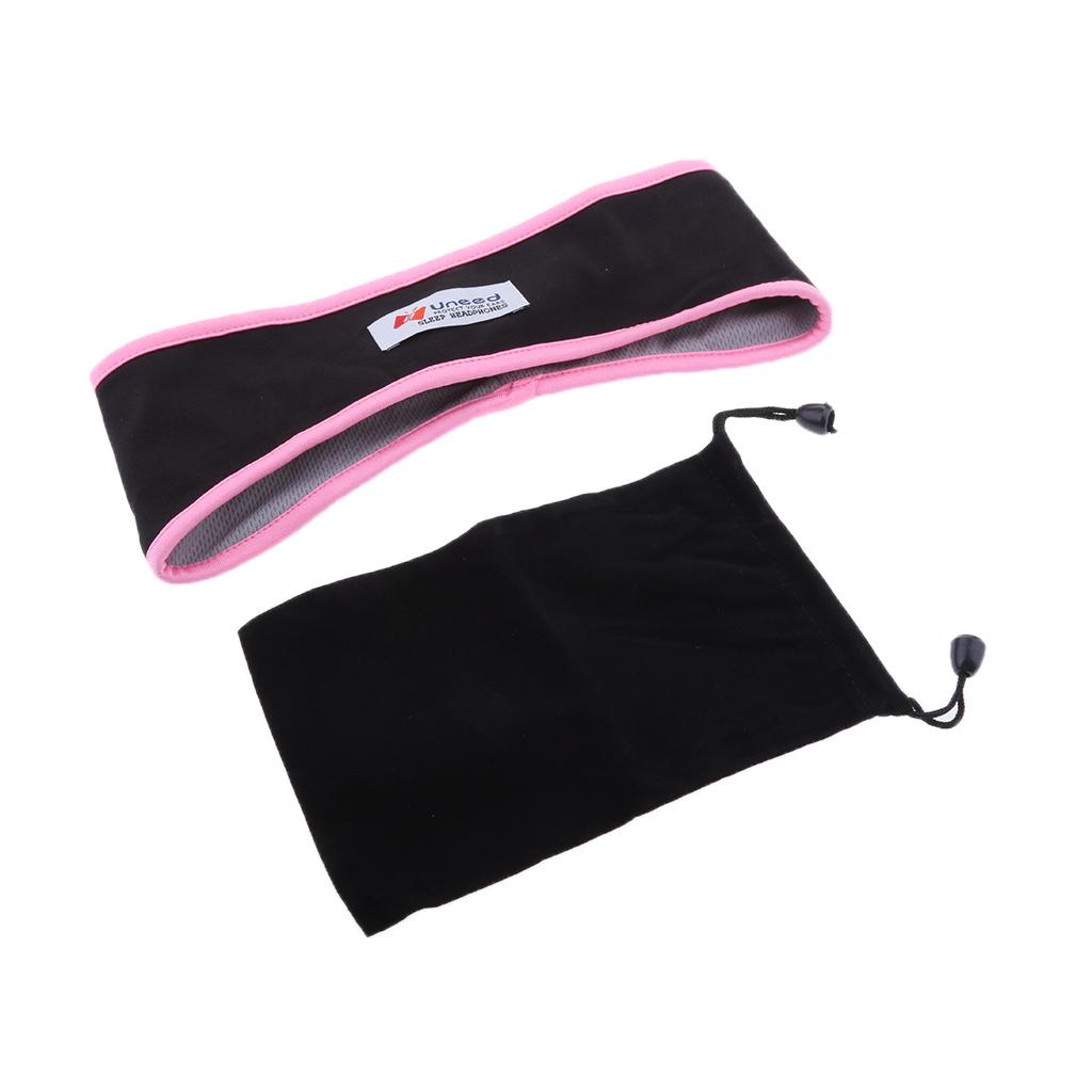 Comfortable Noise Cancelling Wired Sleep Headphones Eye Mask with Bag pink