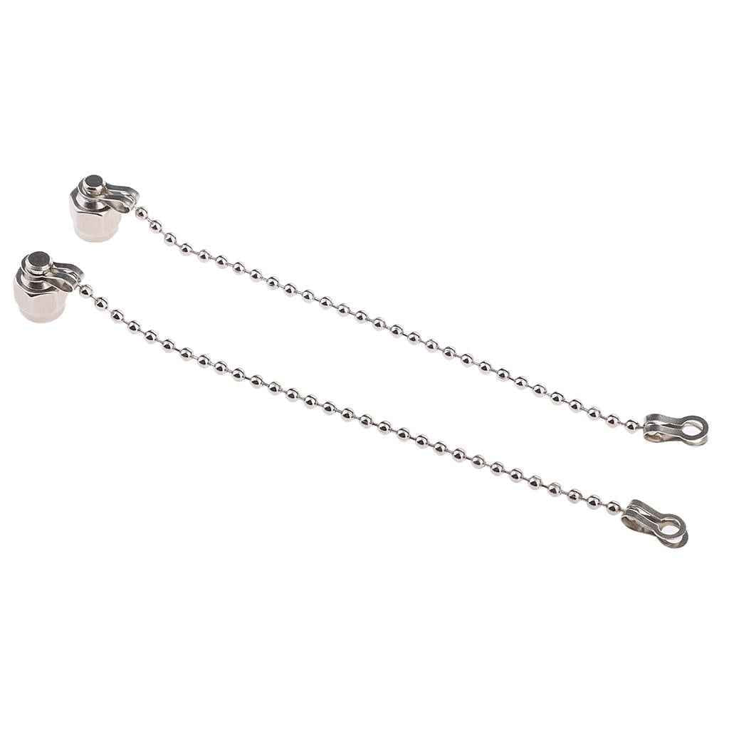 2Pcs SMA Connector RP.SMA Straight Protective Dustproof Cap Cover + Chain