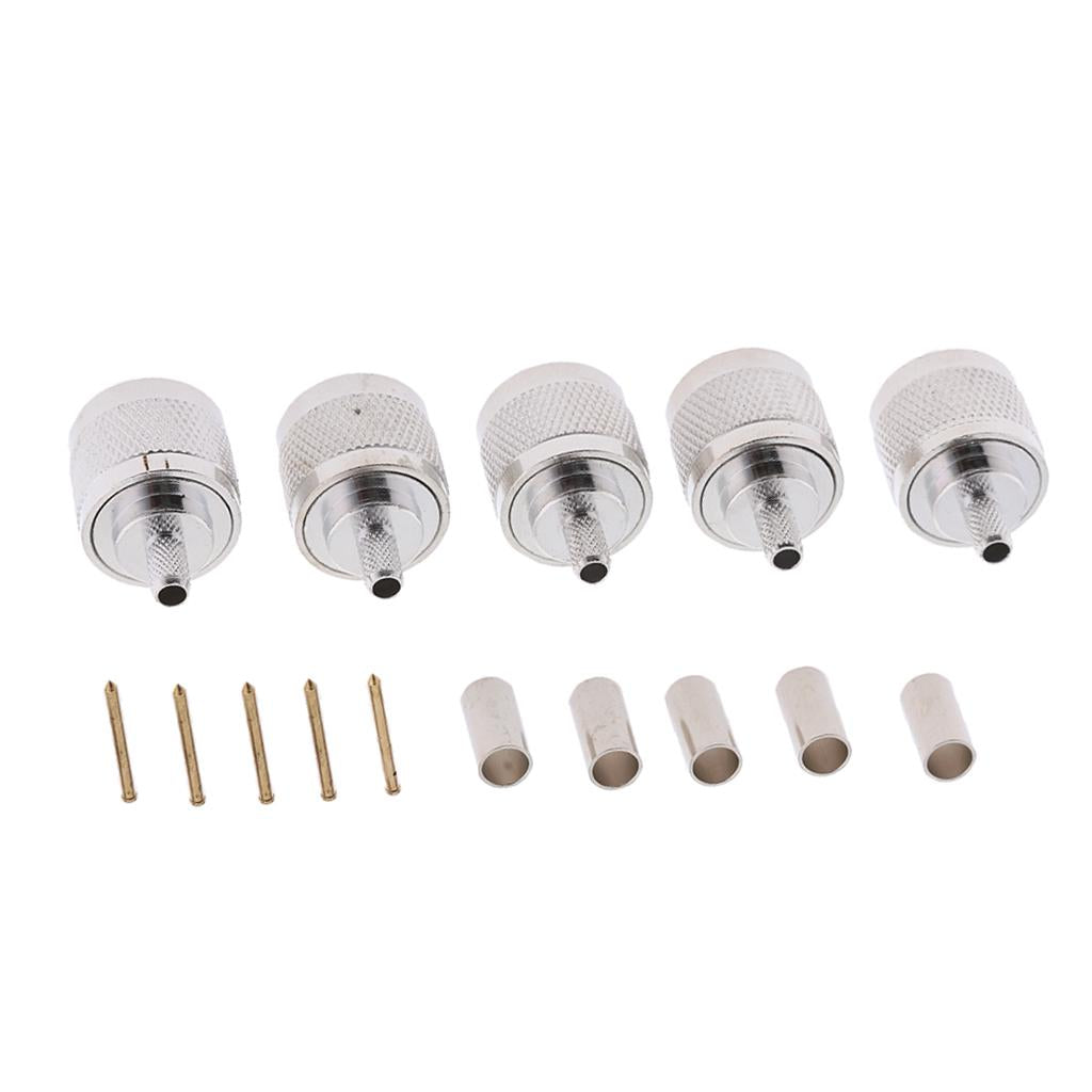 5pcs N Crimp Plug Male Connector For (KSR)LMR195 RG58 RG142 Coaxial Cable