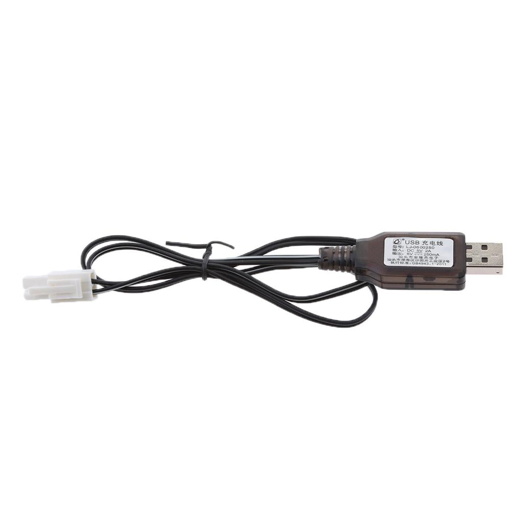 6V USB to EL-2P Plug NI-MH/NI-Cd Battery Charging Cable for RC Drone Toys