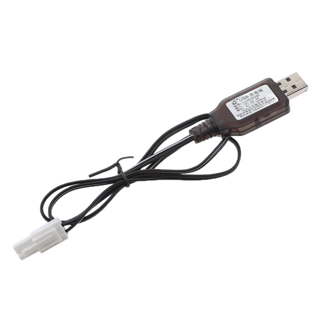 6V USB to EL-2P Plug NI-MH/NI-Cd Battery Charging Cable for RC Drone Toys