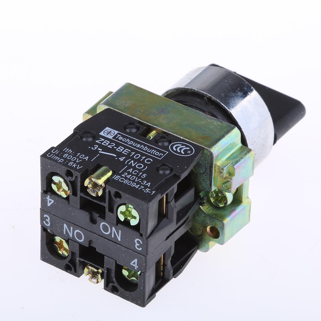 ZB2-BE101C 22mm Momentary 2 NO Three 3-Position Rotary Selector