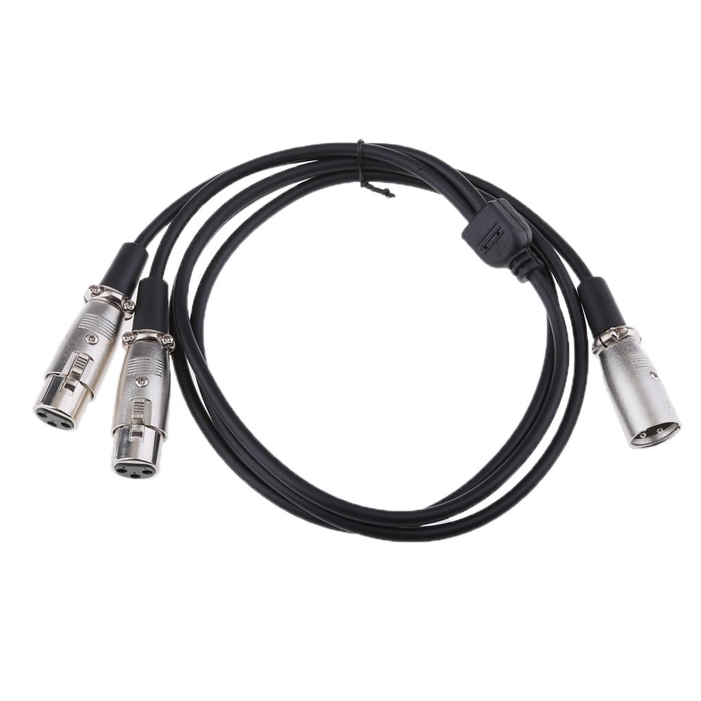 XLR Cable 1 Male to 2 Female M / F Audio Cable Splitter For Microphone Mixer