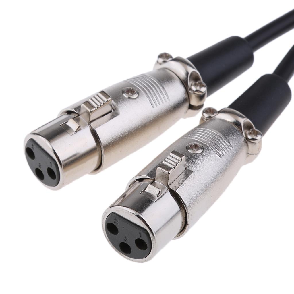 XLR Cable 1 Male to 2 Female M / F Audio Cable Splitter For Microphone Mixer