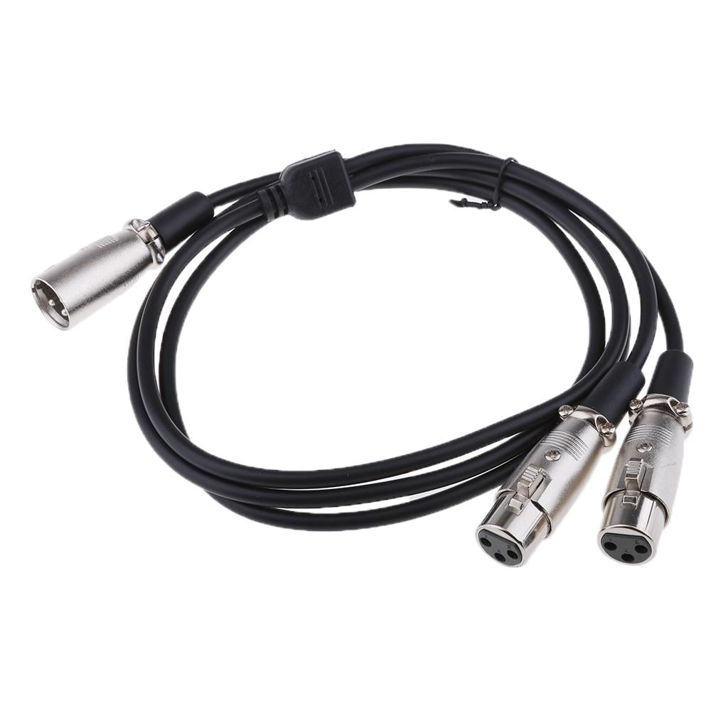 XLR Cable 1 Male to 2 Female M / F Audio Cable Splitter For Microphone Mixer