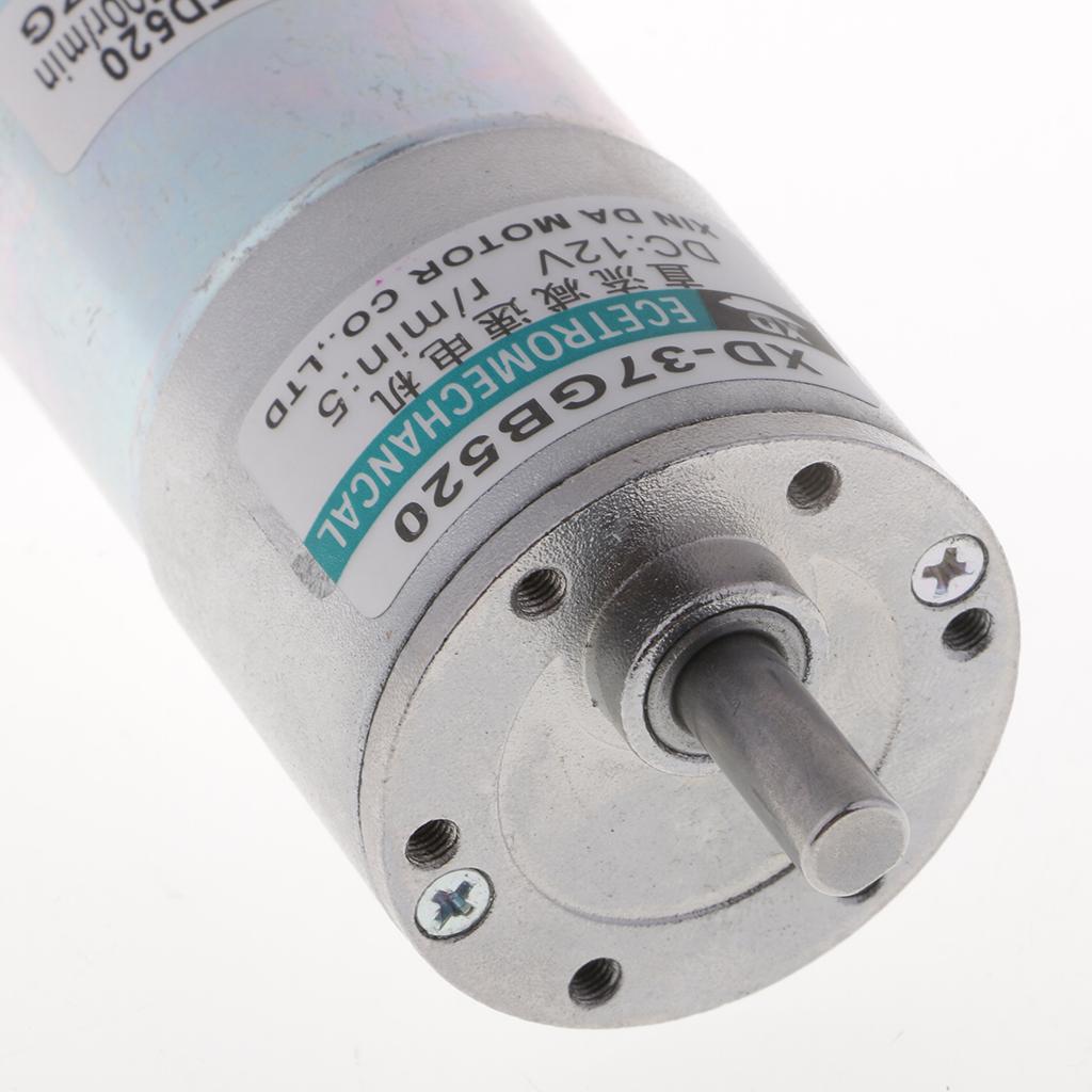 XD-37GB520 DC Motor 12V 10W 5RPM Gear Motor CW/CCW Brushed Geared Motor