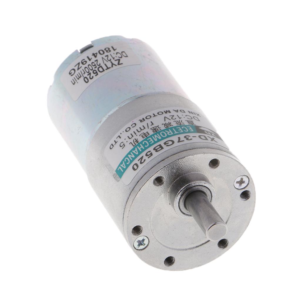 XD-37GB520 DC Motor 12V 10W 5RPM Gear Motor CW/CCW Brushed Geared Motor