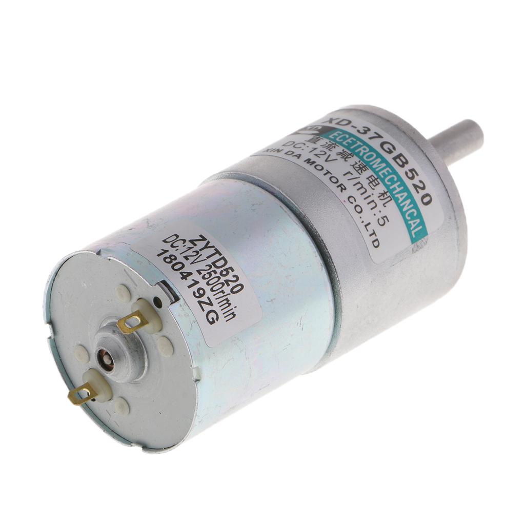 XD-37GB520 DC Motor 12V 10W 5RPM Gear Motor CW/CCW Brushed Geared Motor