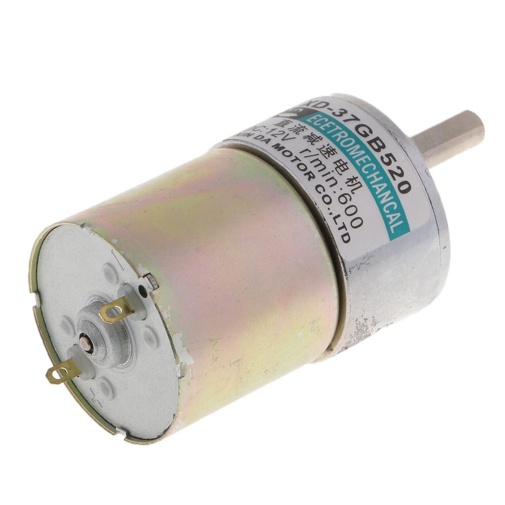 XD-37GB520 DC Motor 12V 10W 600RPM Gear Motor CW/CCW Brushed Geared Motor