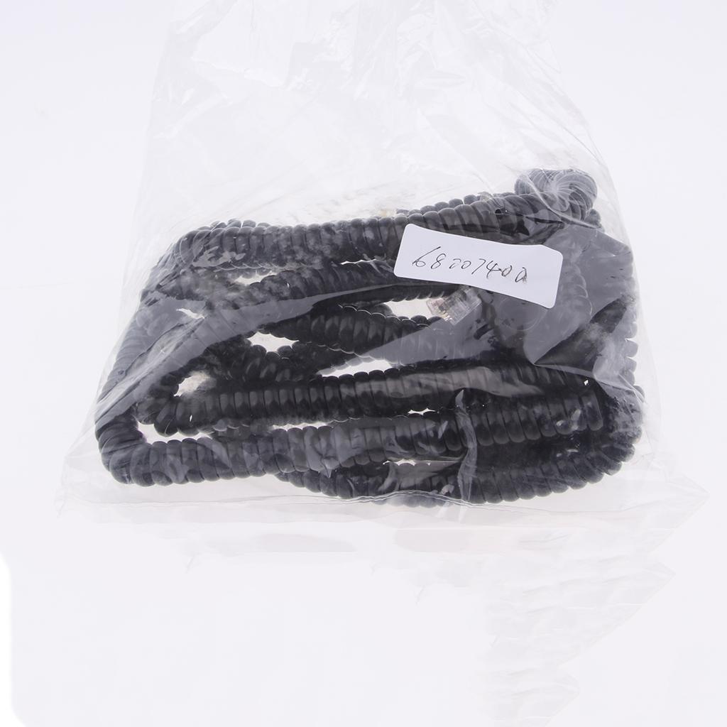 Telephone Handset Cord Cable Spiral Coiled Length 1.25 to 9.8ft black