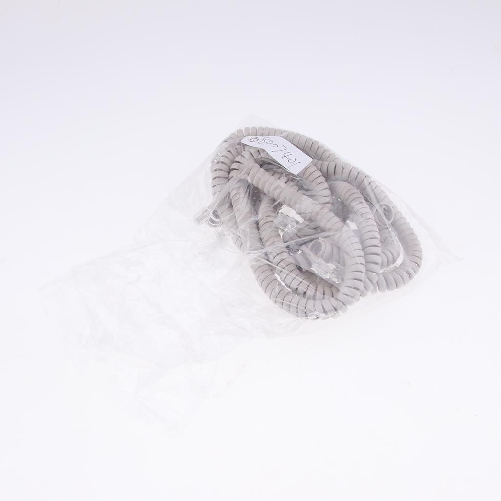Telephone Handset Cord Cable Spiral Coiled Length 1.25 to 9.8ft light grey