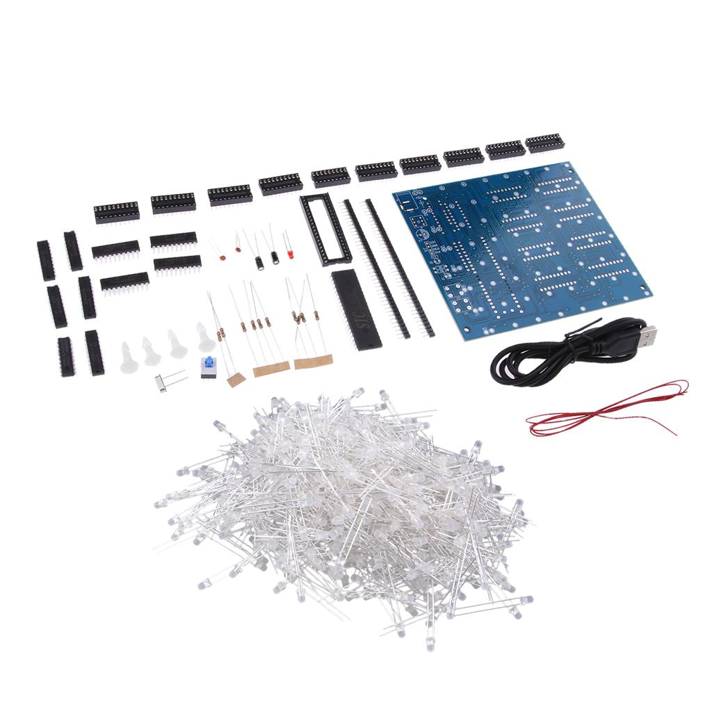 DIY 3D8 LED mini Cube 8*8*8 CUBE 8 Kits/Junior Gift support