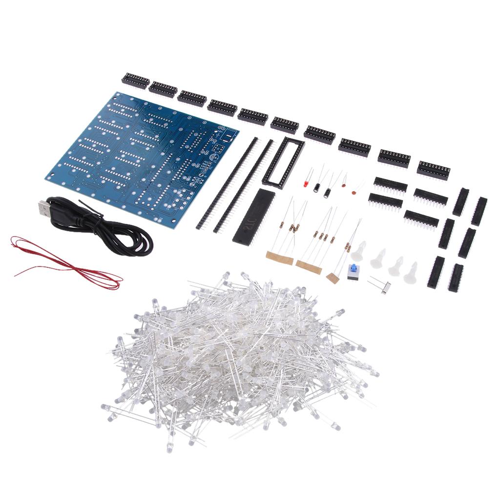 DIY 3D8 LED mini Cube 8*8*8 CUBE 8 Kits/Junior Gift support