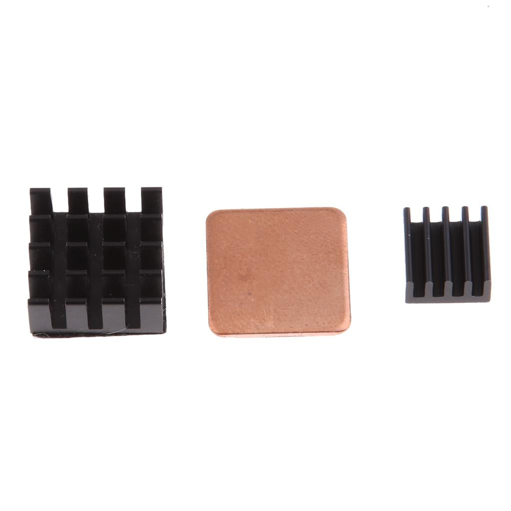 3xCopper Aluminum Heatsink Cooler Circuit Board Cooling Fin For Raspberry Pi