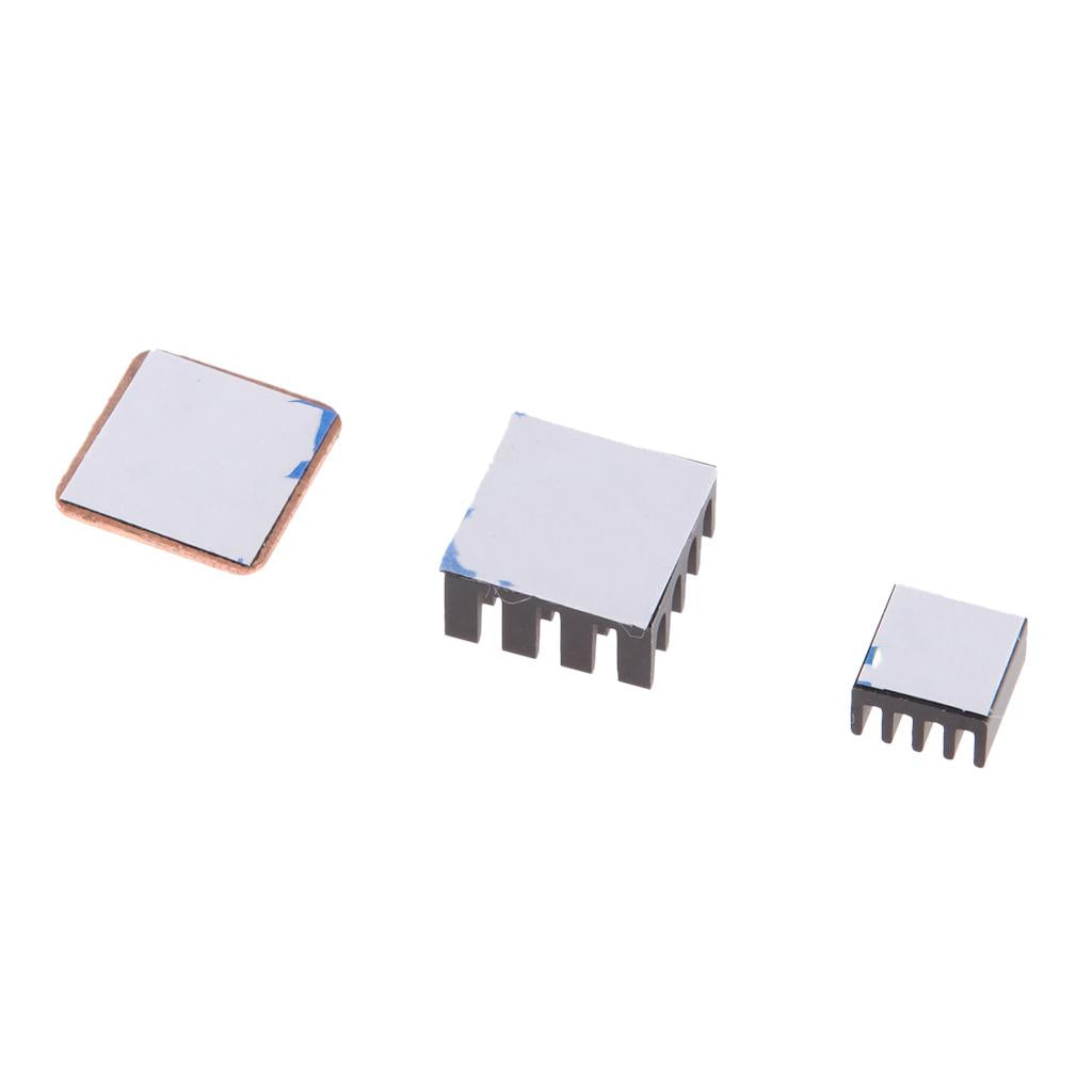 3xCopper Aluminum Heatsink Cooler Circuit Board Cooling Fin For Raspberry Pi