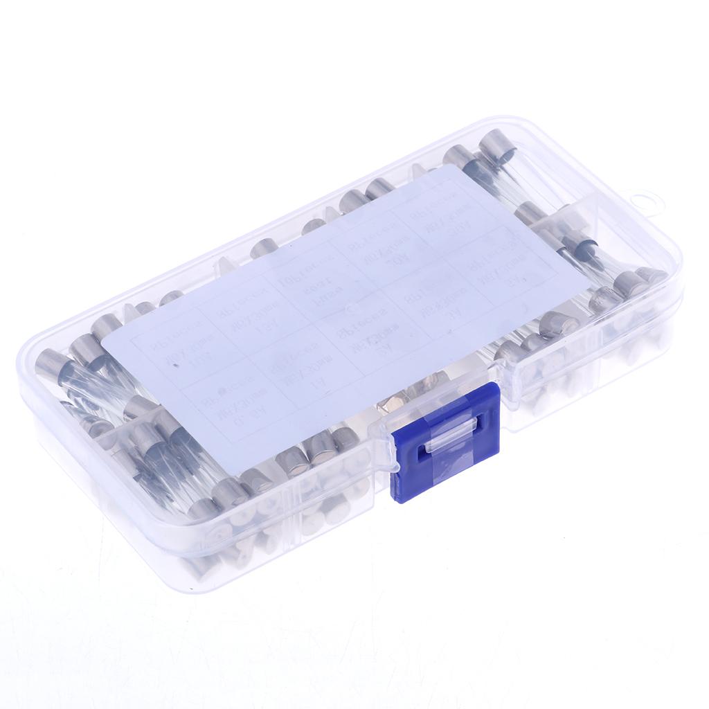 72pcs 6x30mm Fast-blow Glass Fuses Quick Blow Tube Fuses Assorted Kit Amp