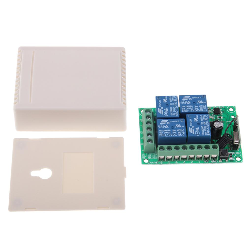 Wireless 433MHz RF Module Transmitter Remote Control Switch 4 Channel + Case