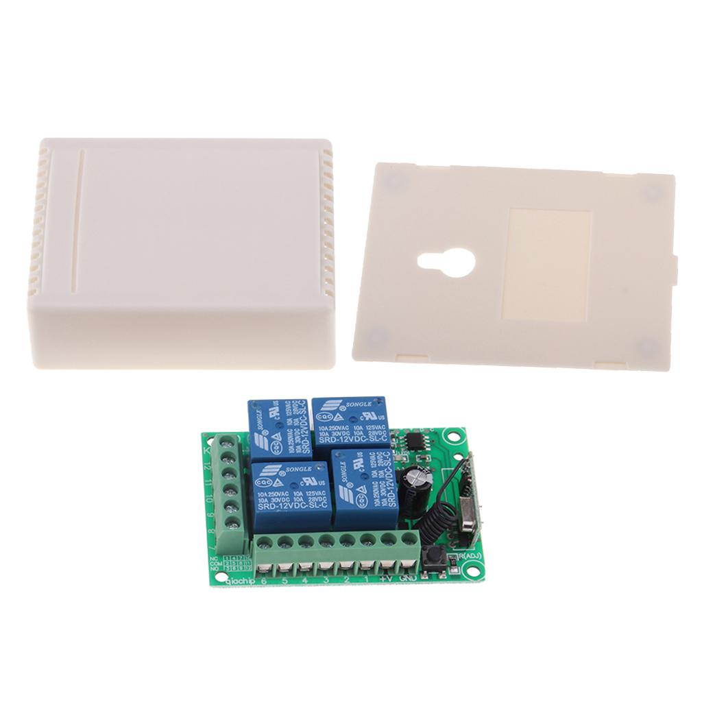 Wireless 433MHz RF Module Transmitter Remote Control Switch 4 Channel + Case