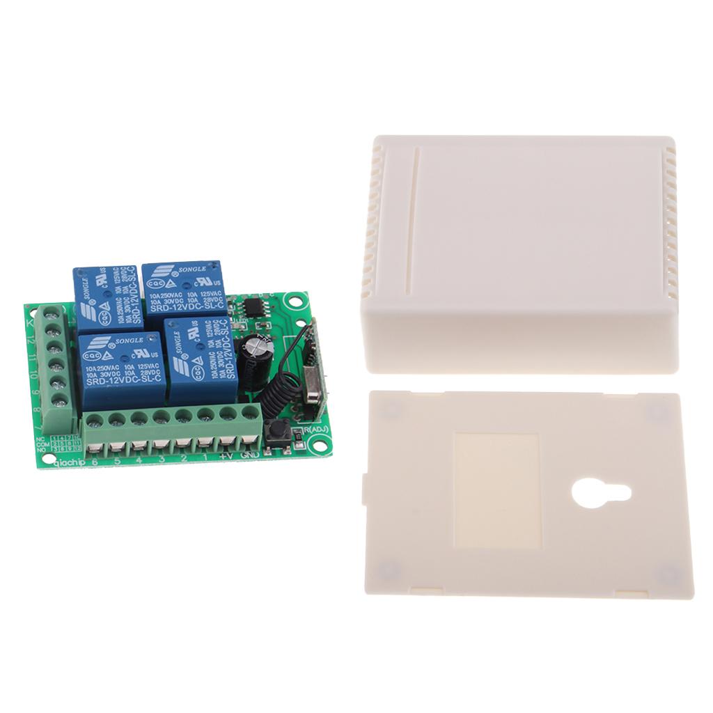 Wireless 433MHz RF Module Transmitter Remote Control Switch 4 Channel + Case