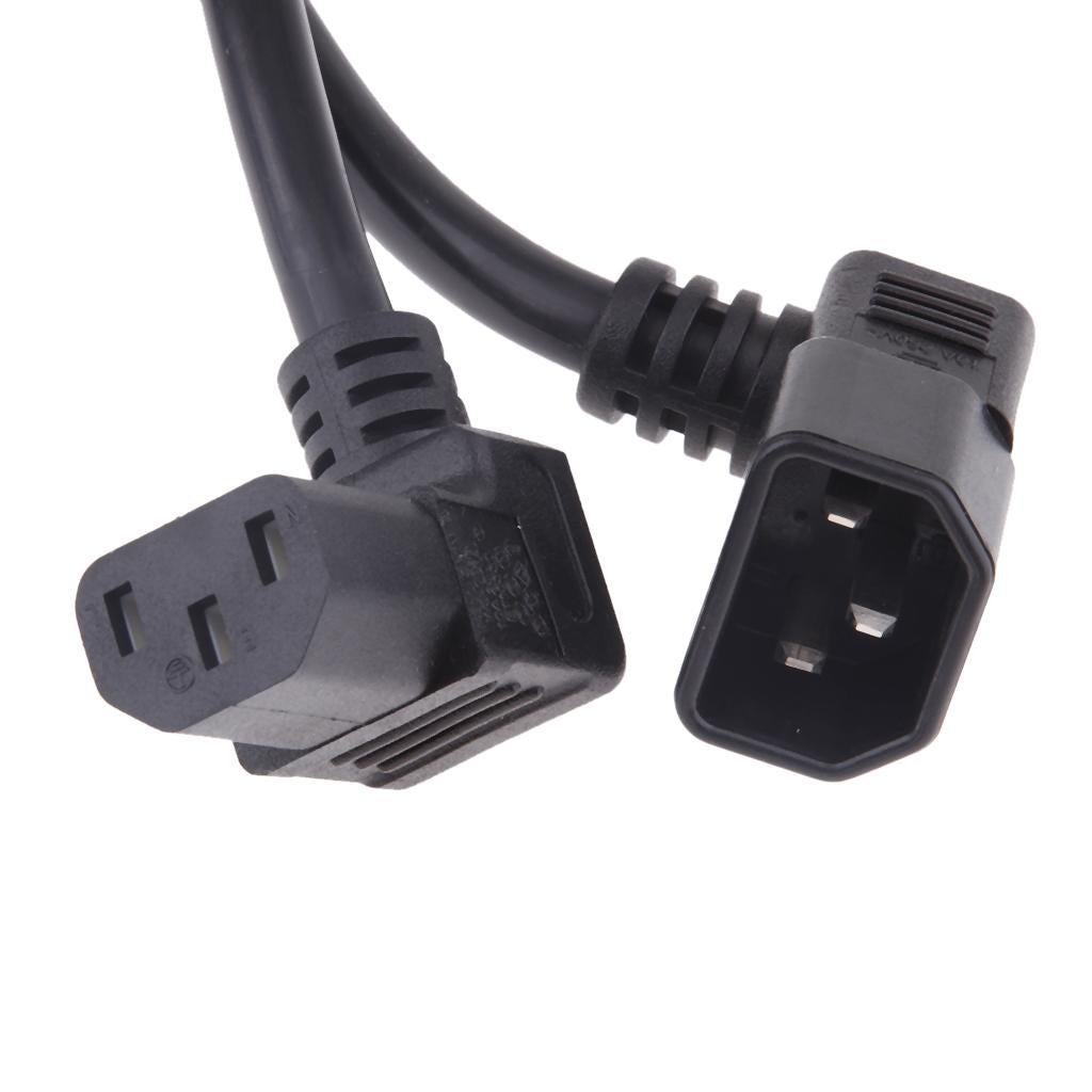 IEC C14 Male to C13 Female Converter Power Adapter Cable Angled Cord 150cm