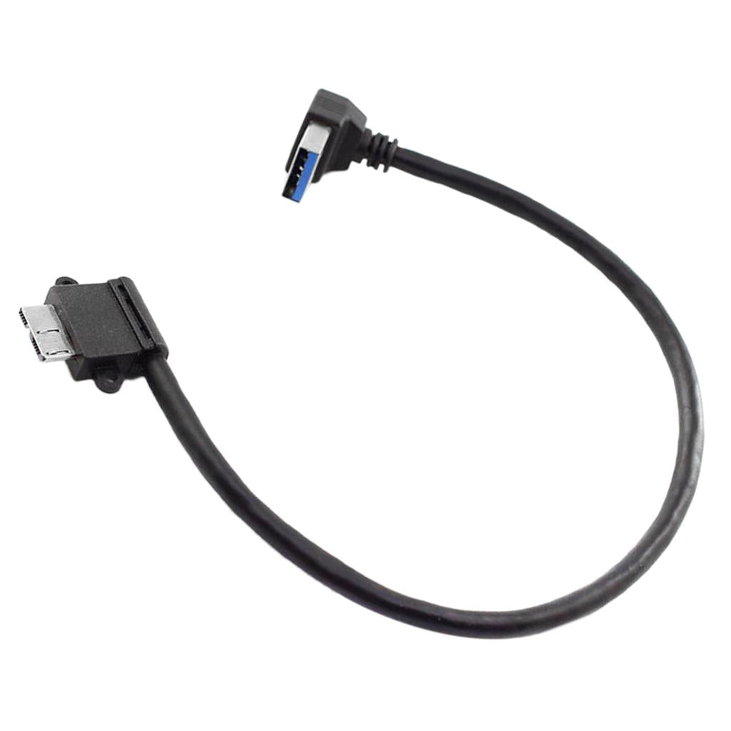 2xDown Angled 90 Degree USB 3.0 to Micro USB 3.0 10Pin Cable 25cm