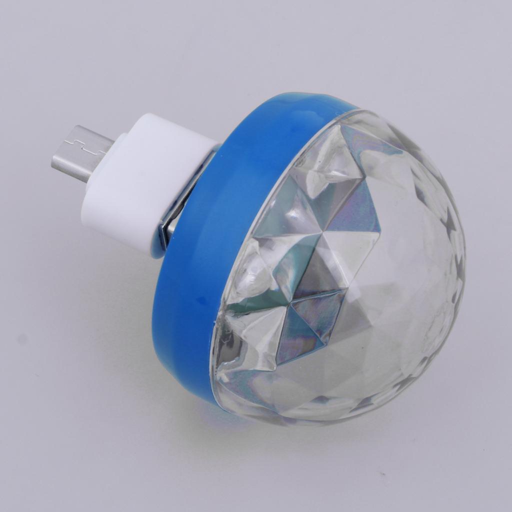 Mini USB Stage Disco Light Voice Control Magic Ball Lamp RGB LED Bulb Blue