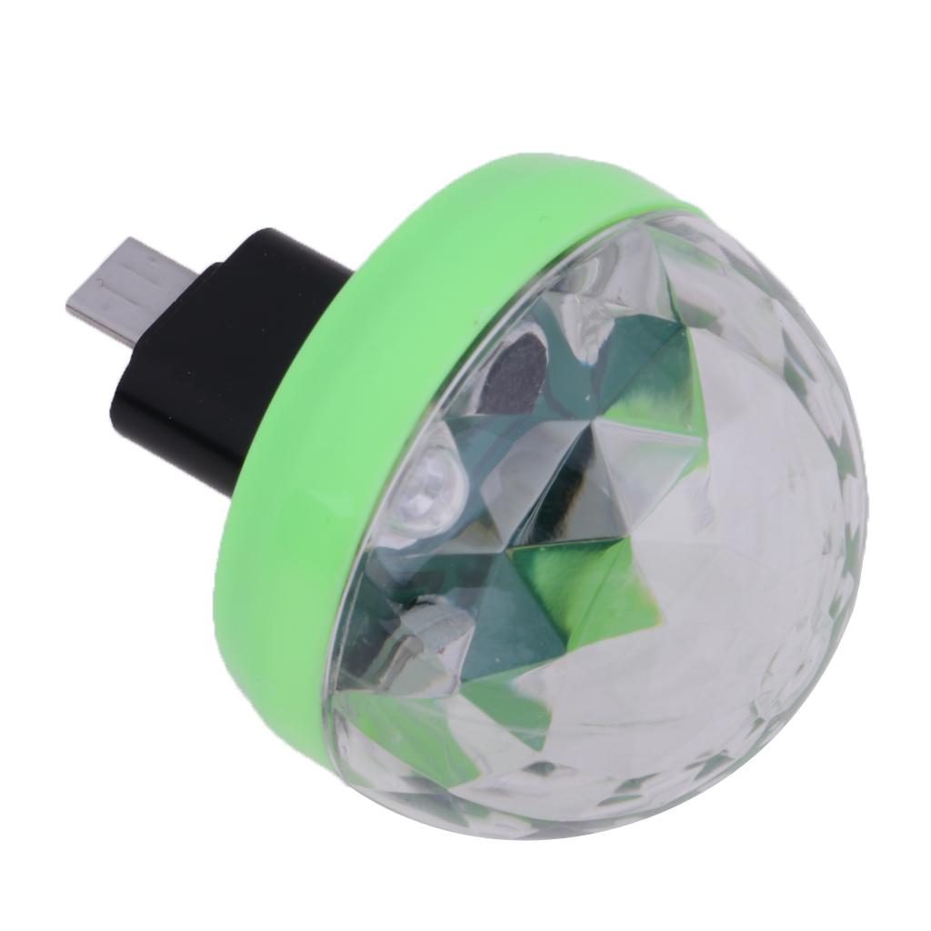 4xMini USB Stage Disco Light Voice Control Magic Ball Lamp RGB LED Bulb Green