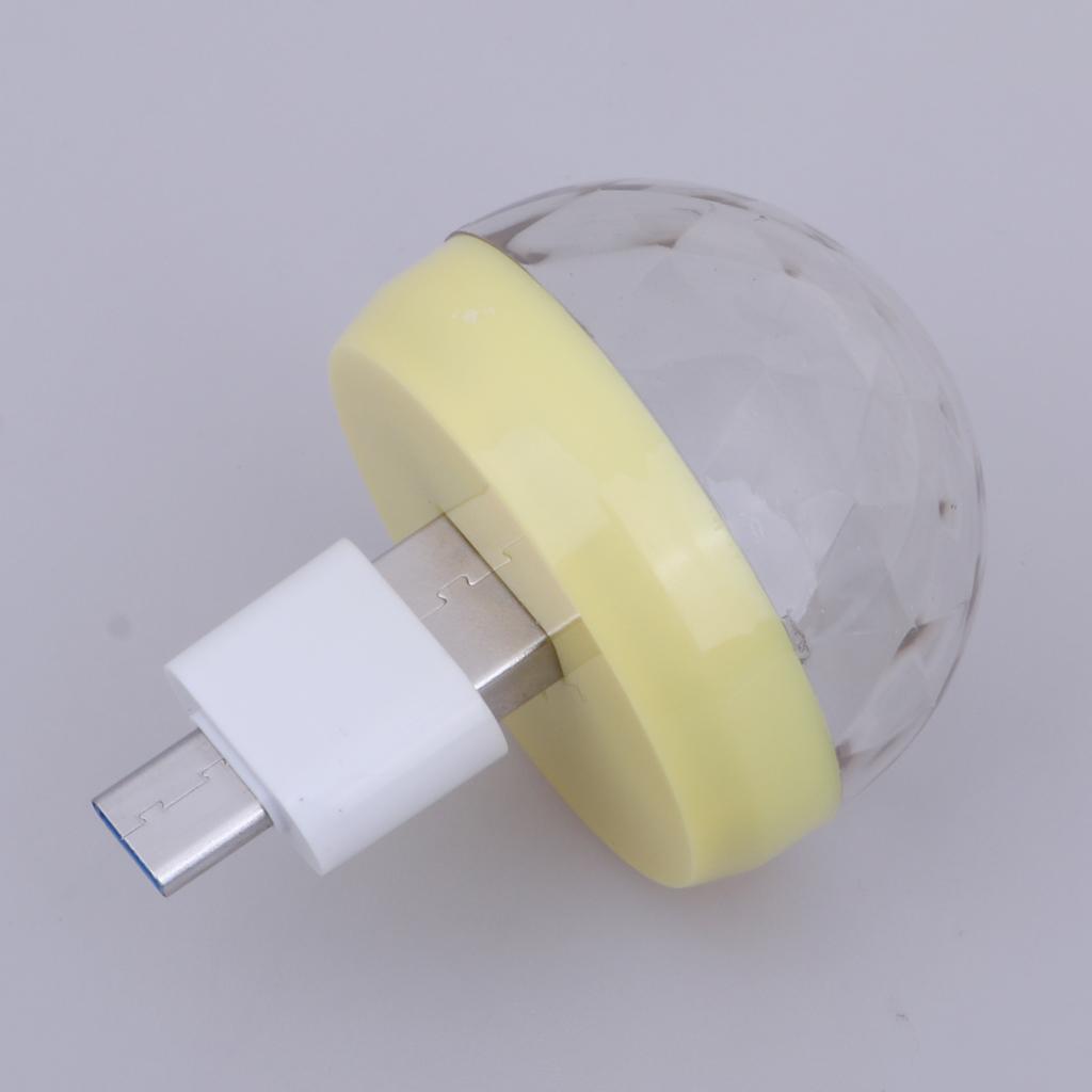 Voice control small magic ball light RGB mobile phone stage light yellow