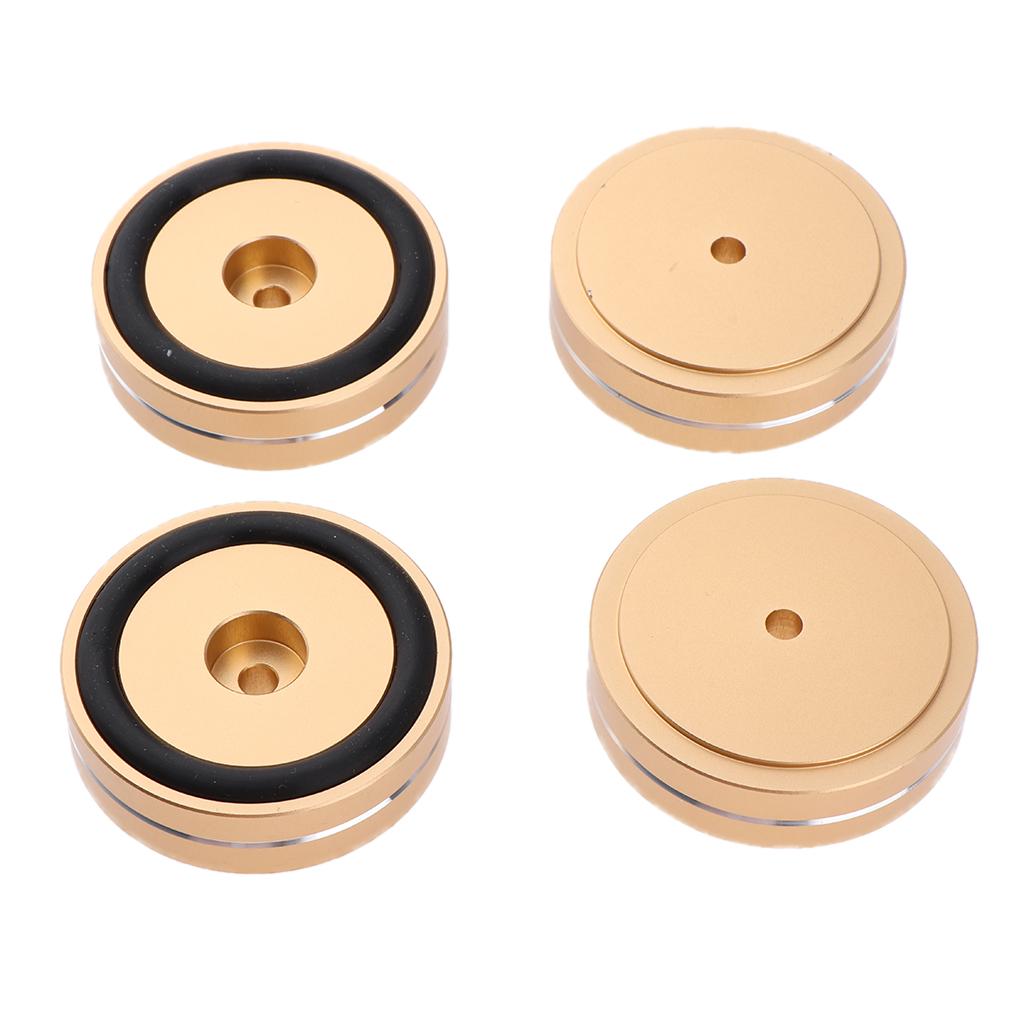 4x 50*15mm Aluminum Isolation Feet Pad Stand Base For CD Turntable Radio AMP Gold