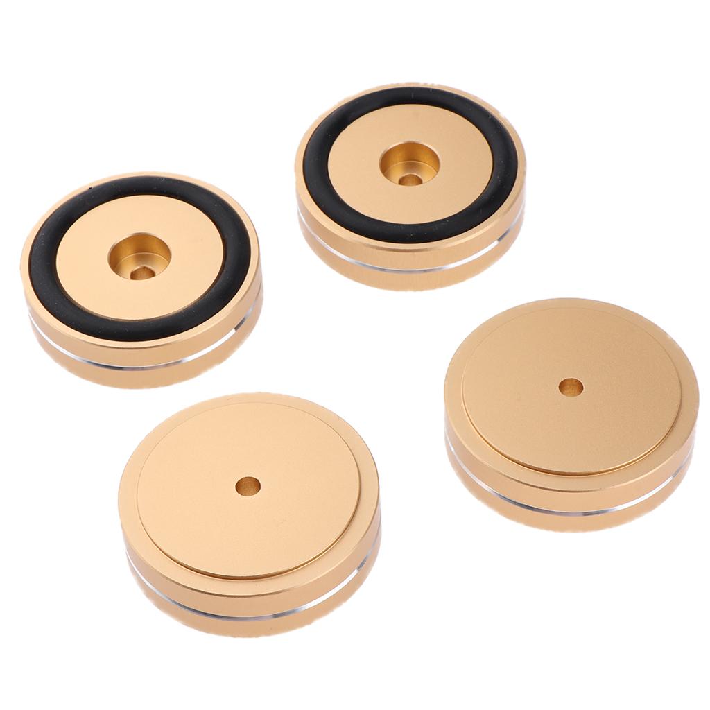 4x 50*15mm Aluminum Isolation Feet Pad Stand Base For CD Turntable Radio AMP Gold