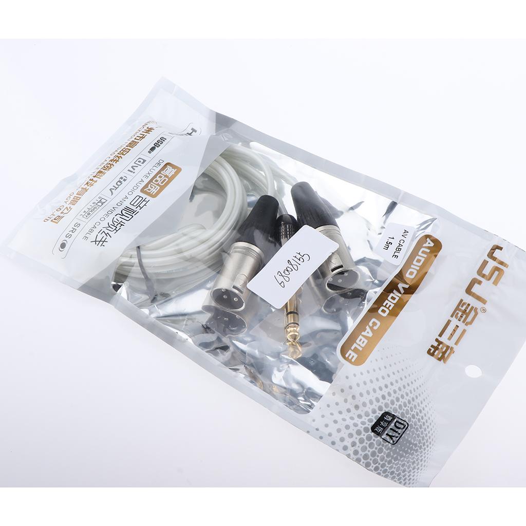 6.35mm Male to Dual XLR Male Audio Cable Replacement for Speaker PC 150cm