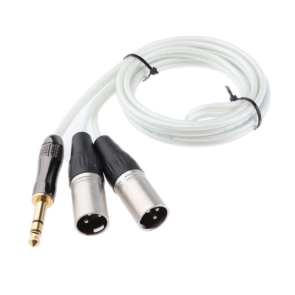 6.35mm Male to Dual XLR Male Audio Cable Replacement for Speaker PC 150cm
