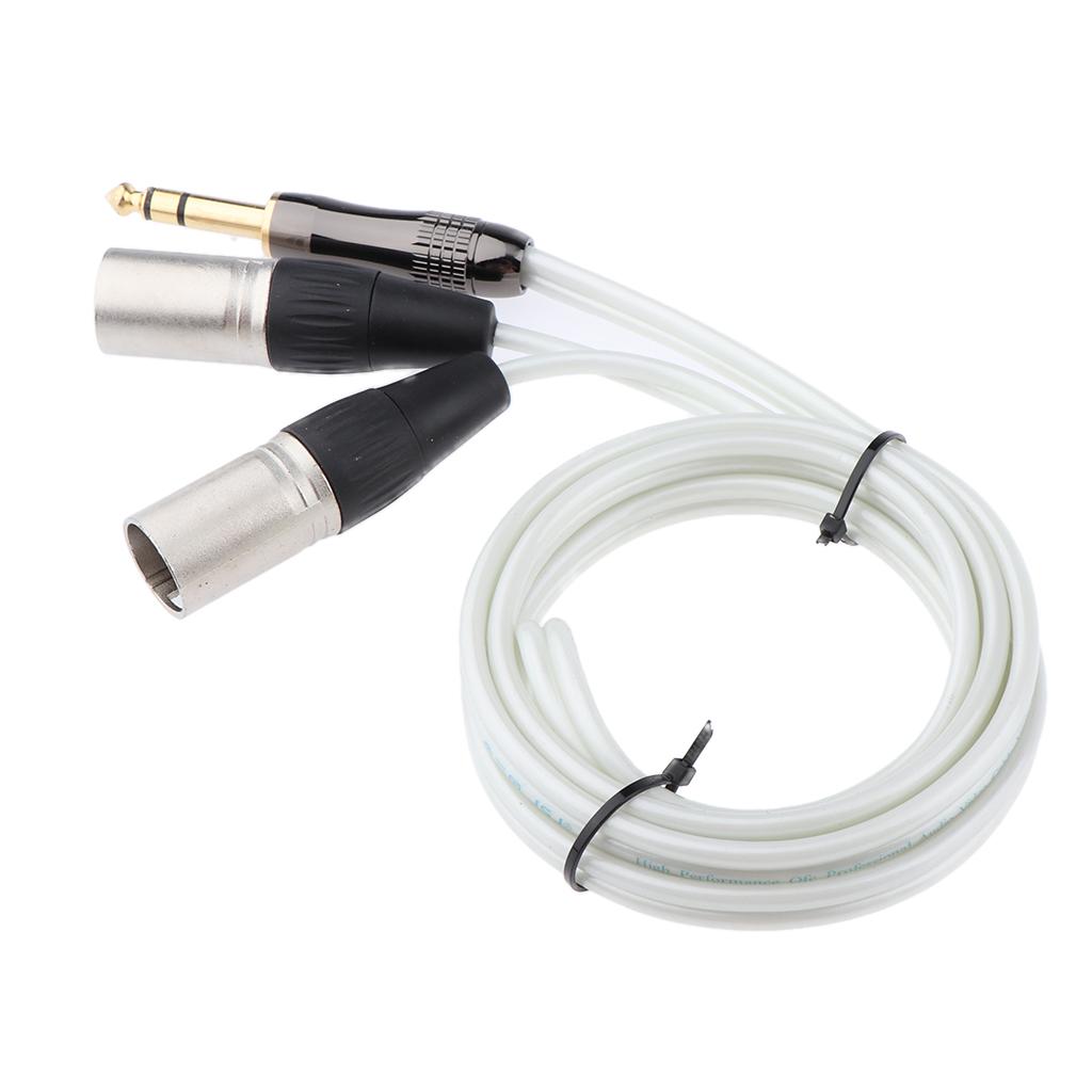 6.35mm Male to Dual XLR Male Audio Cable Replacement for Speaker PC 150cm