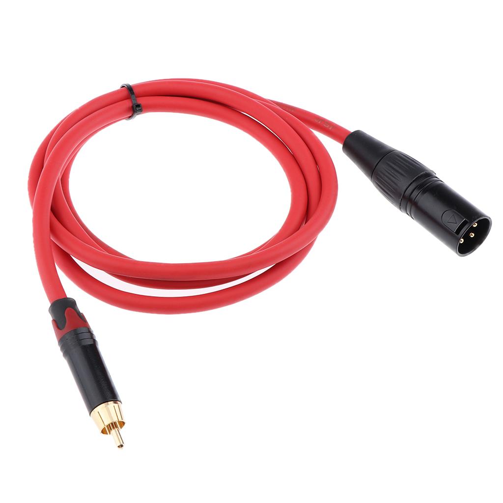 RCA Plug Male to 3 Pin XLR Male Plug Microphone Audio Adapter Cable 150cm