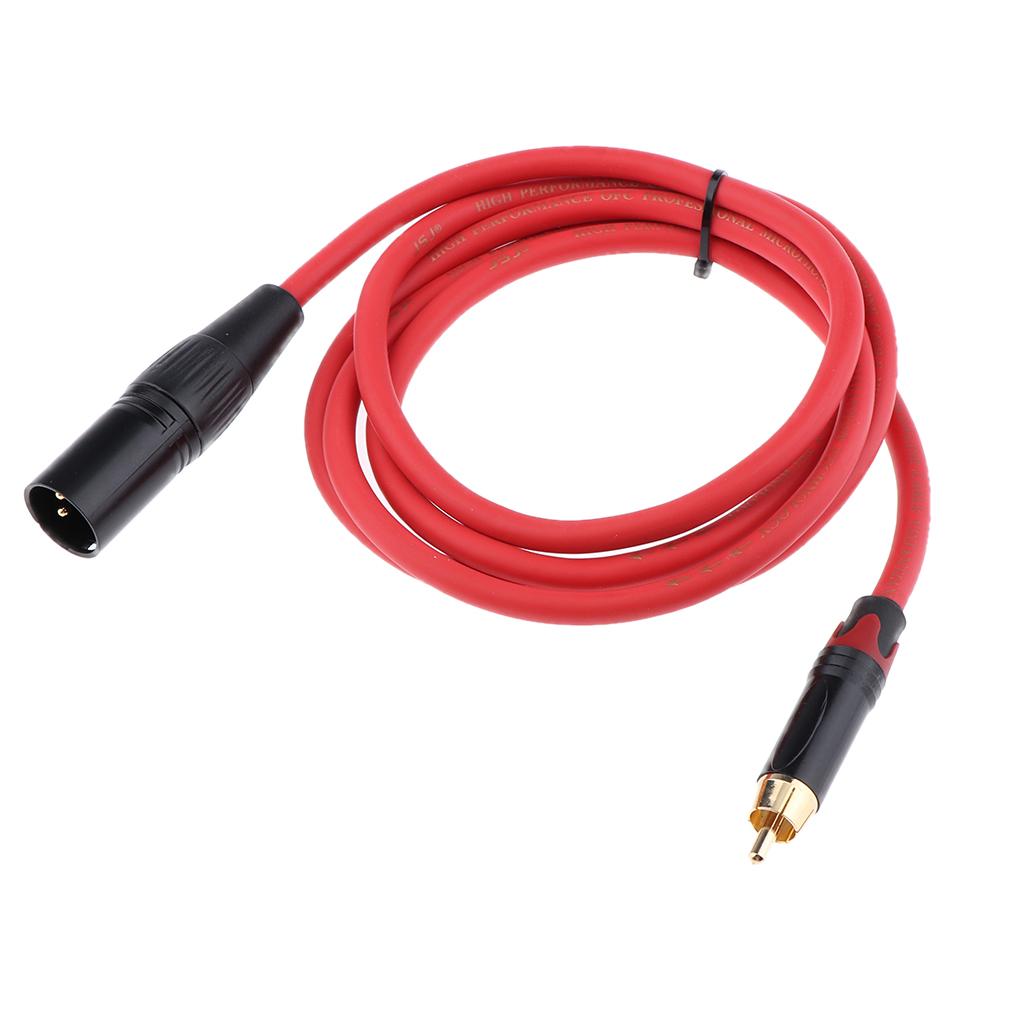 RCA Plug Male to 3 Pin XLR Male Plug Microphone Audio Adapter Cable 150cm