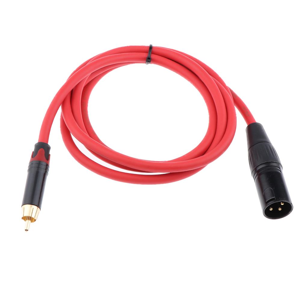 RCA Plug Male to 3 Pin XLR Male Plug Microphone Audio Adapter Cable 150cm