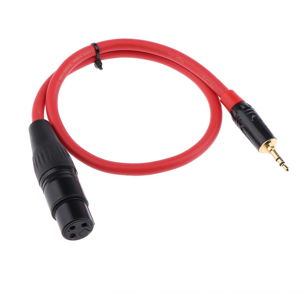 3.5mm 1/8 Male to 3 Pin XLR Female Headphone Microphone Audio Cable 50cm"
