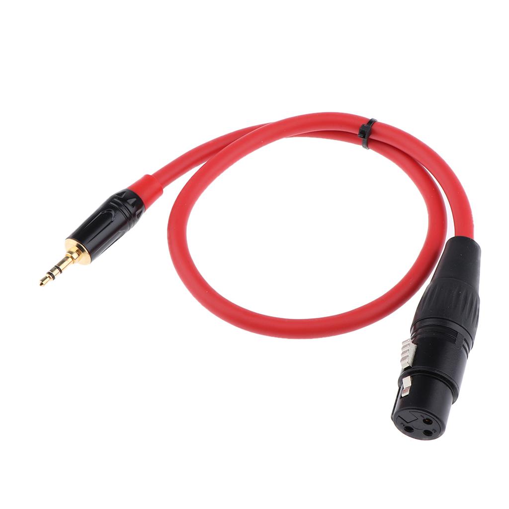 3.5mm 1/8 Male to 3 Pin XLR Female Headphone Microphone Audio Cable 50cm"