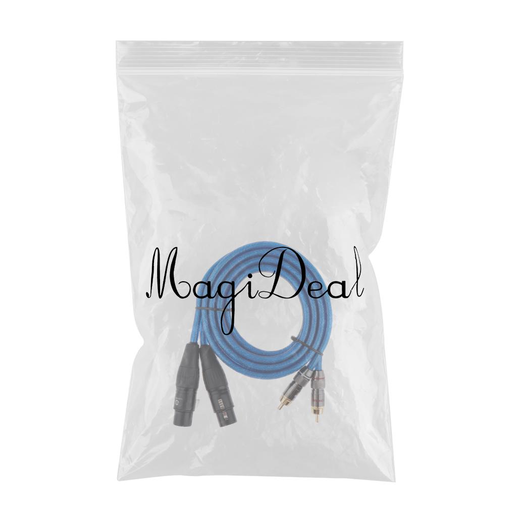 2 XLR Female to 2 RCA Male HIFI Audio Cable for Amplifier Mixer 2m