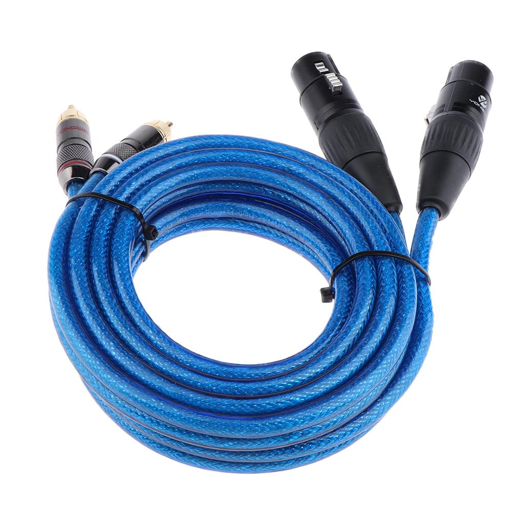 2 XLR Female to 2 RCA Male HIFI Audio Cable for Amplifier Mixer 2m